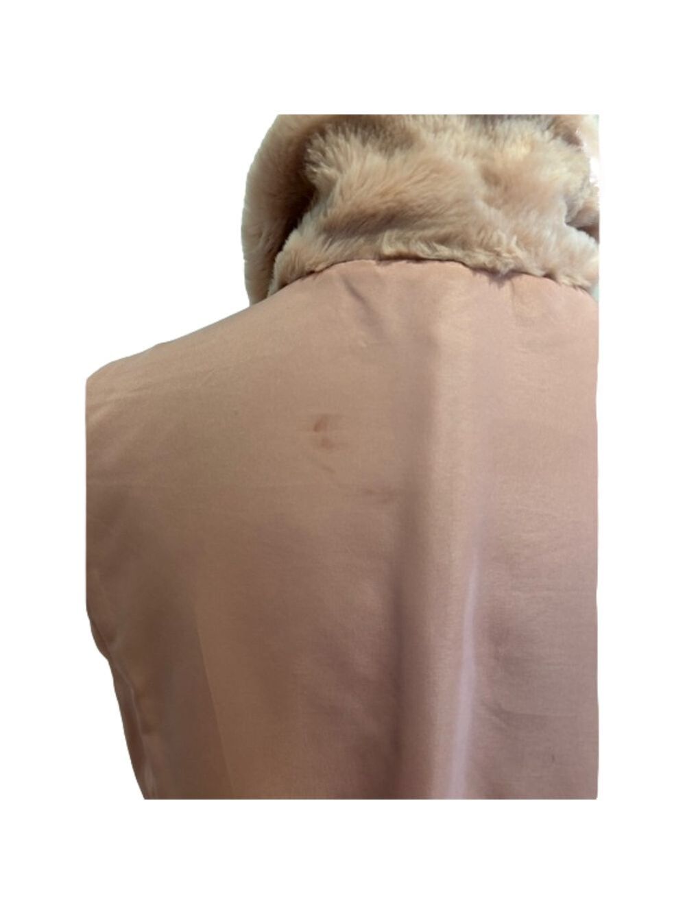 Y2K BLUSH PINK MOBWIFE FAUX FUR RIBBED FITTED REVERSIBLE VEST LIZ CLAIBORNE LP - Picture 15 of 17